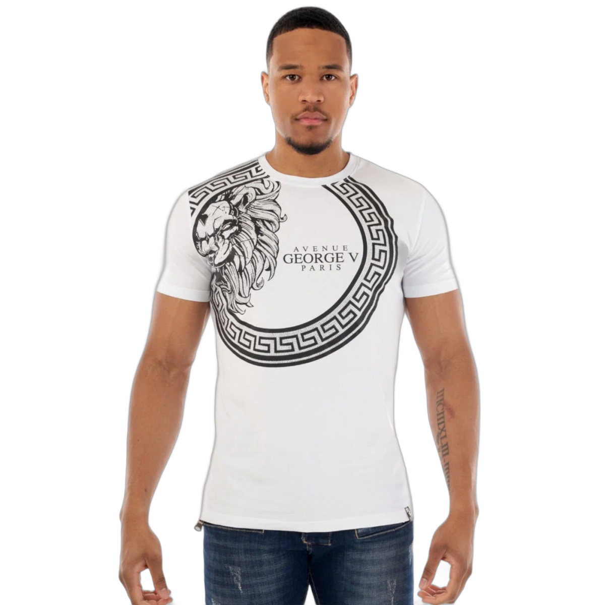 Camiseta George V Paris Barroco Cabeza de Leon Blanco