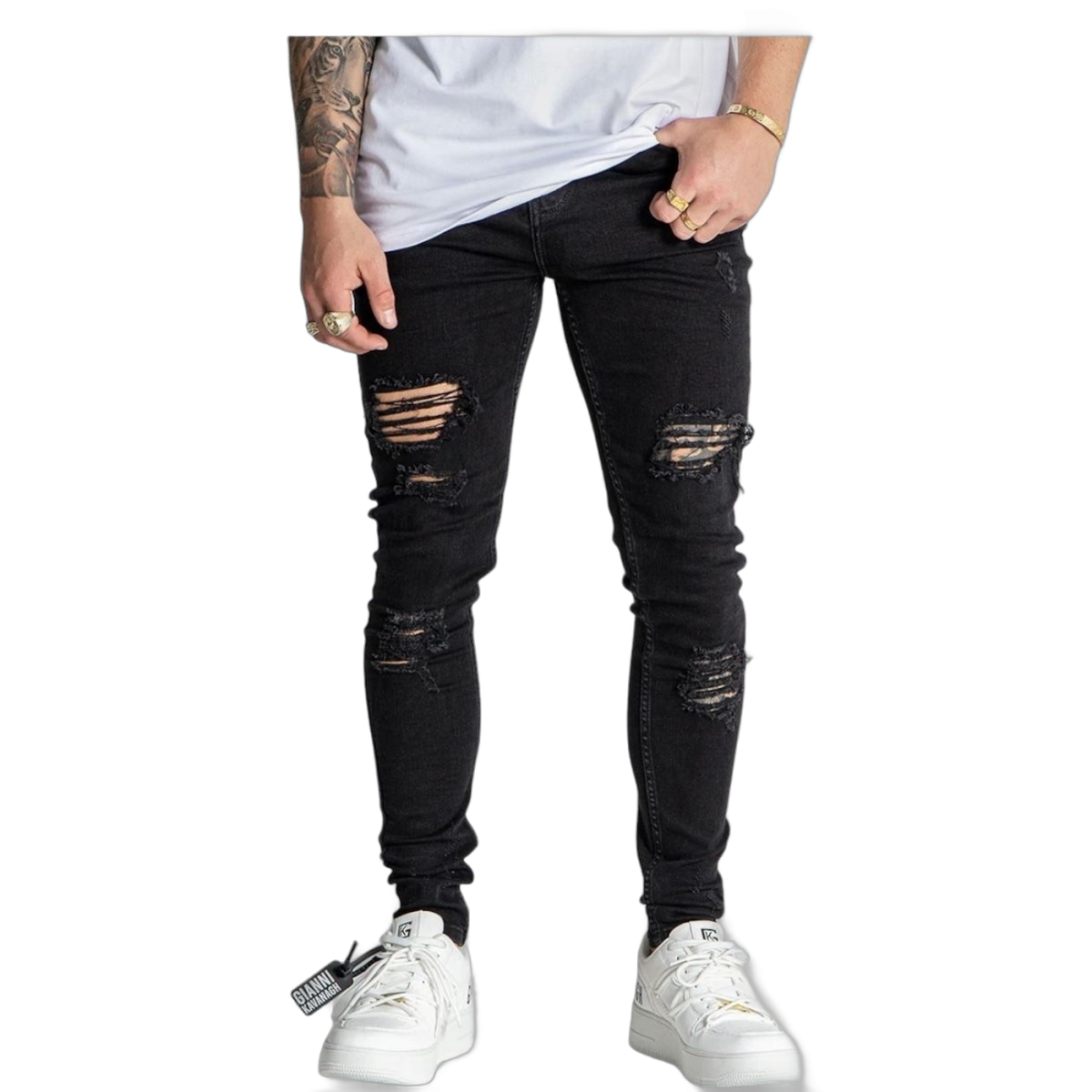 Jeans Gianni Kavanagh Core Destrtroyed Negro