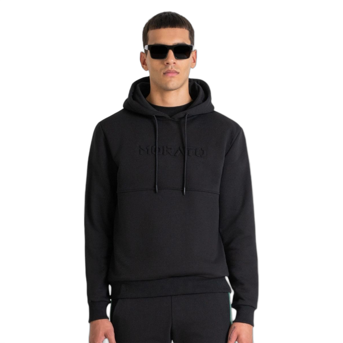 Sudadera con Capucha Antony Morato Negra Relaxed Fit Fabric