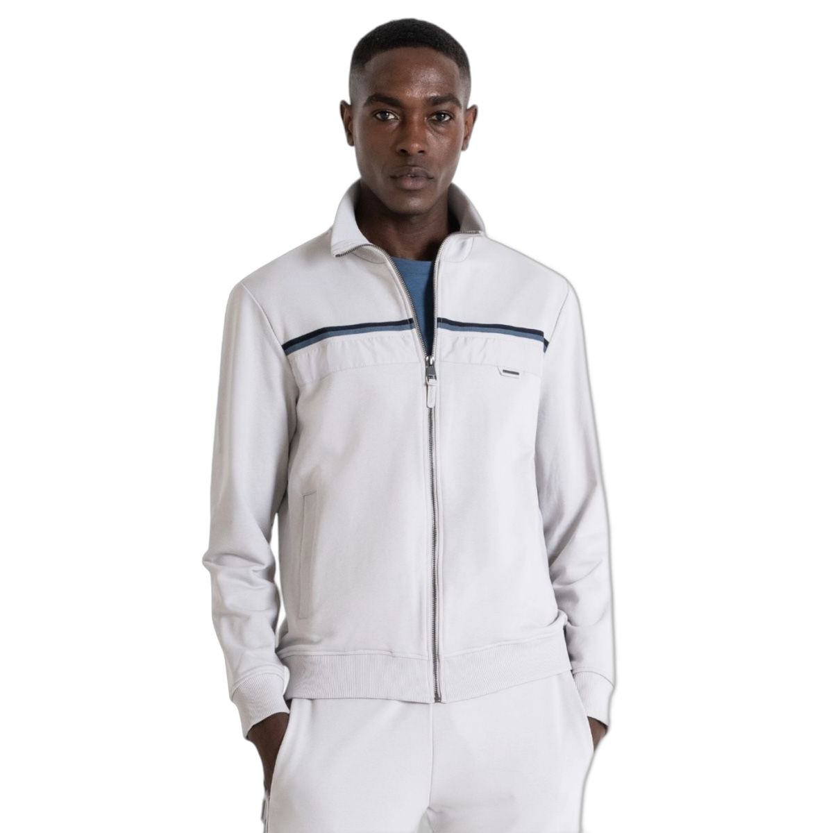 Sudadera con Cremallera Antony Morato Blanco Hielo Regular Fit