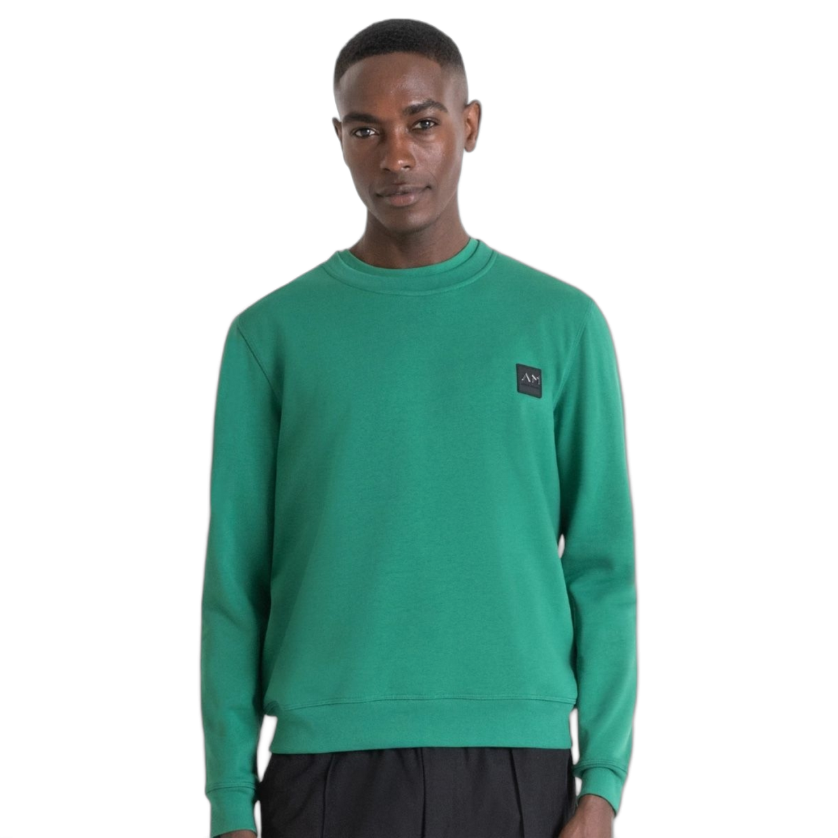 Sudadera Antony Morato Verde con Logo Metalizado