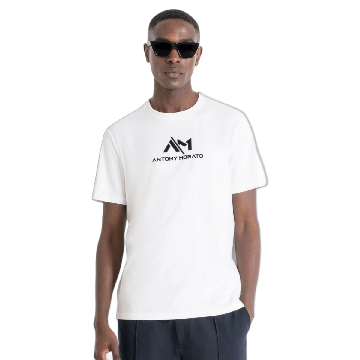 Camiseta Antony Morato Blanca Regular Fit con logotipo