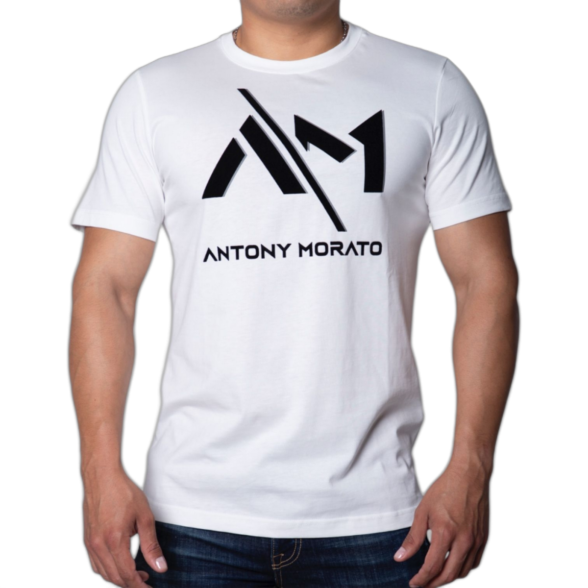 Camiseta Antony Morato Blanca Regula Fit con Logo Estampado