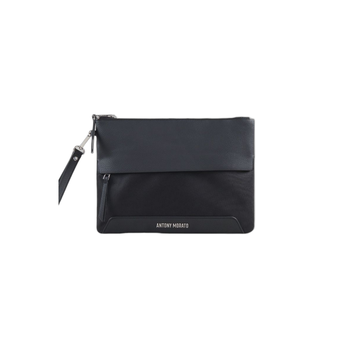 Bolso Rectangular Antony Morato Negro de Nailon y Ecopiel