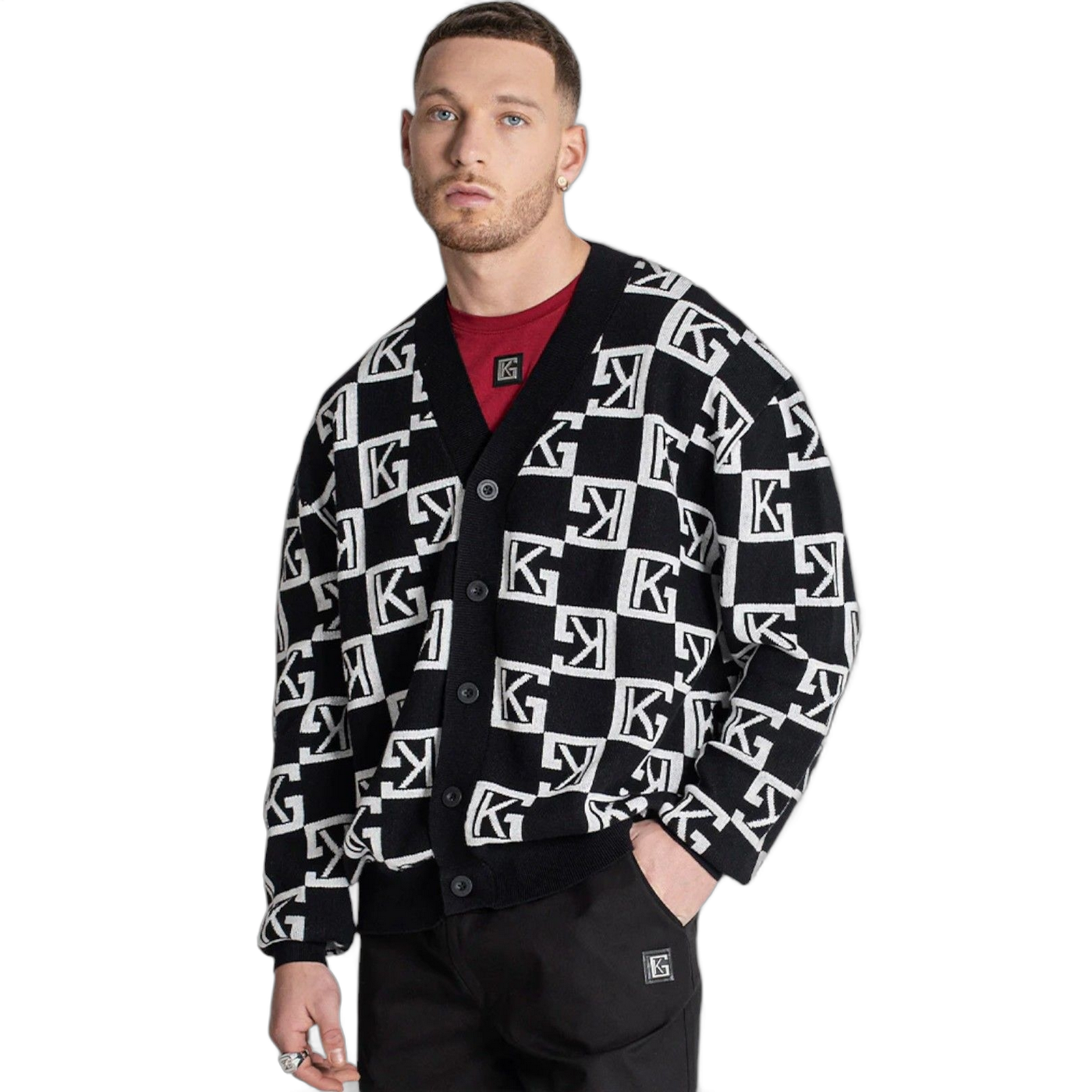 Sudadera Cardigan Gianni Kavanagh Clona Logo GK Negro