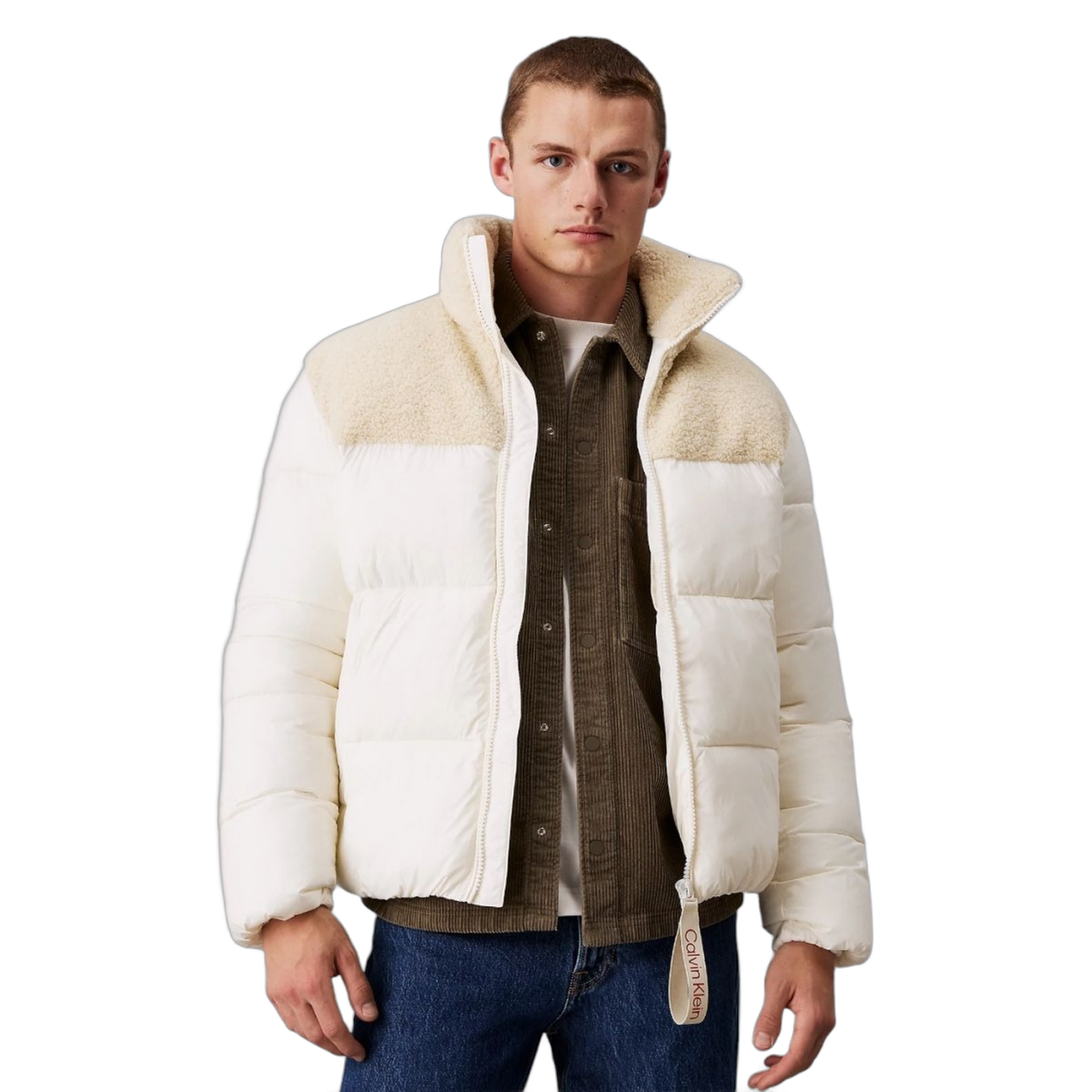 Chaqueta de Plumas Calvin Klein Sherpa Blanco