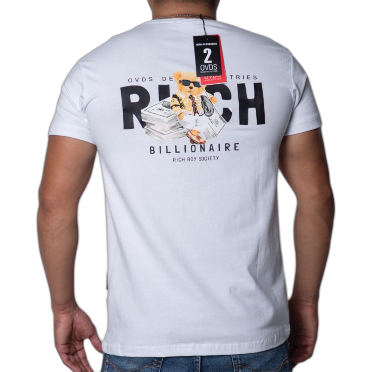 Camiseta OVDS Osito Rich Blanca