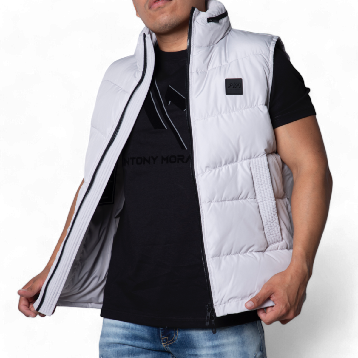 Chaqueta Sin Magas Antony Morato Blanco Roto Regular Fit con Relleno