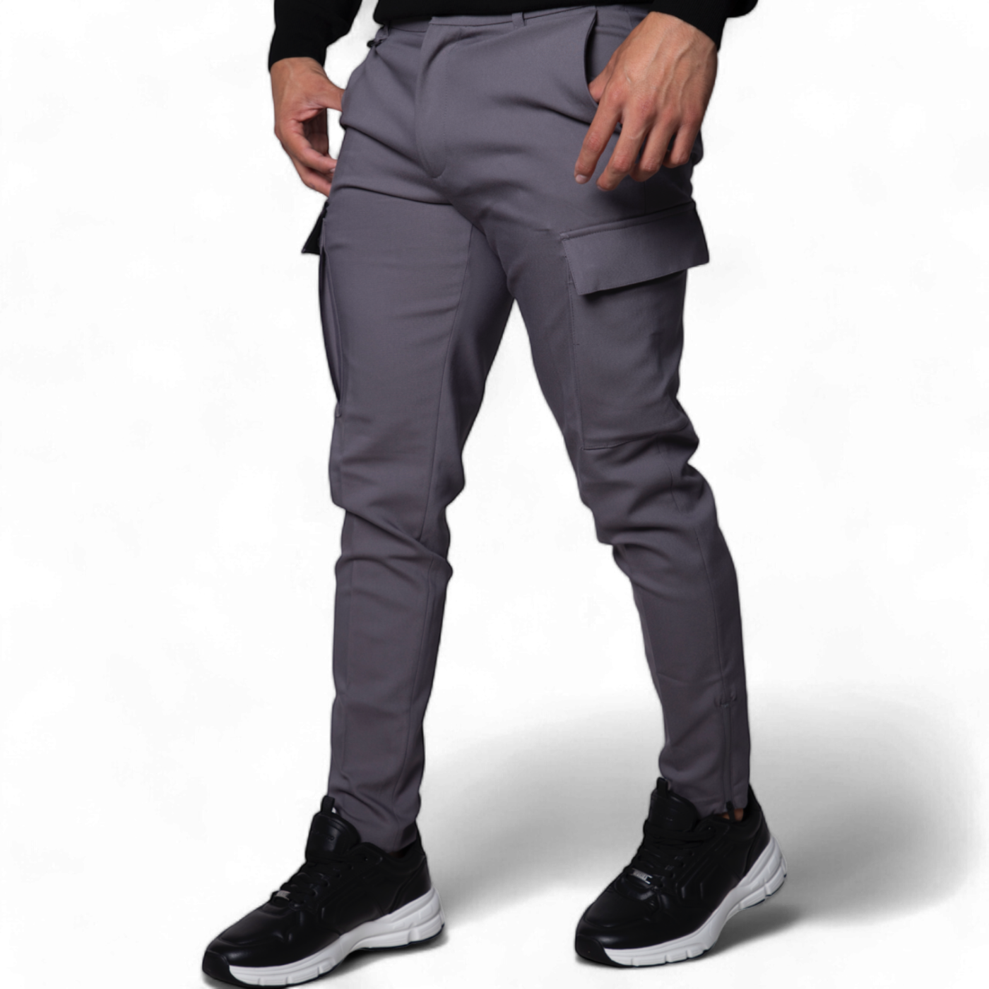 Pantalón Antony Morato Skinny Fit BJORN Gris Antracita Con Bajo Cremallera