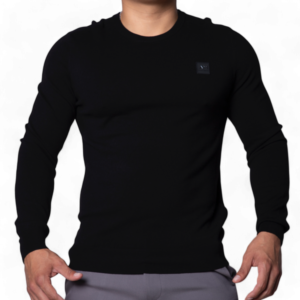 Jersey Antony Morato Slim Fit Negro Con Logo de Goma