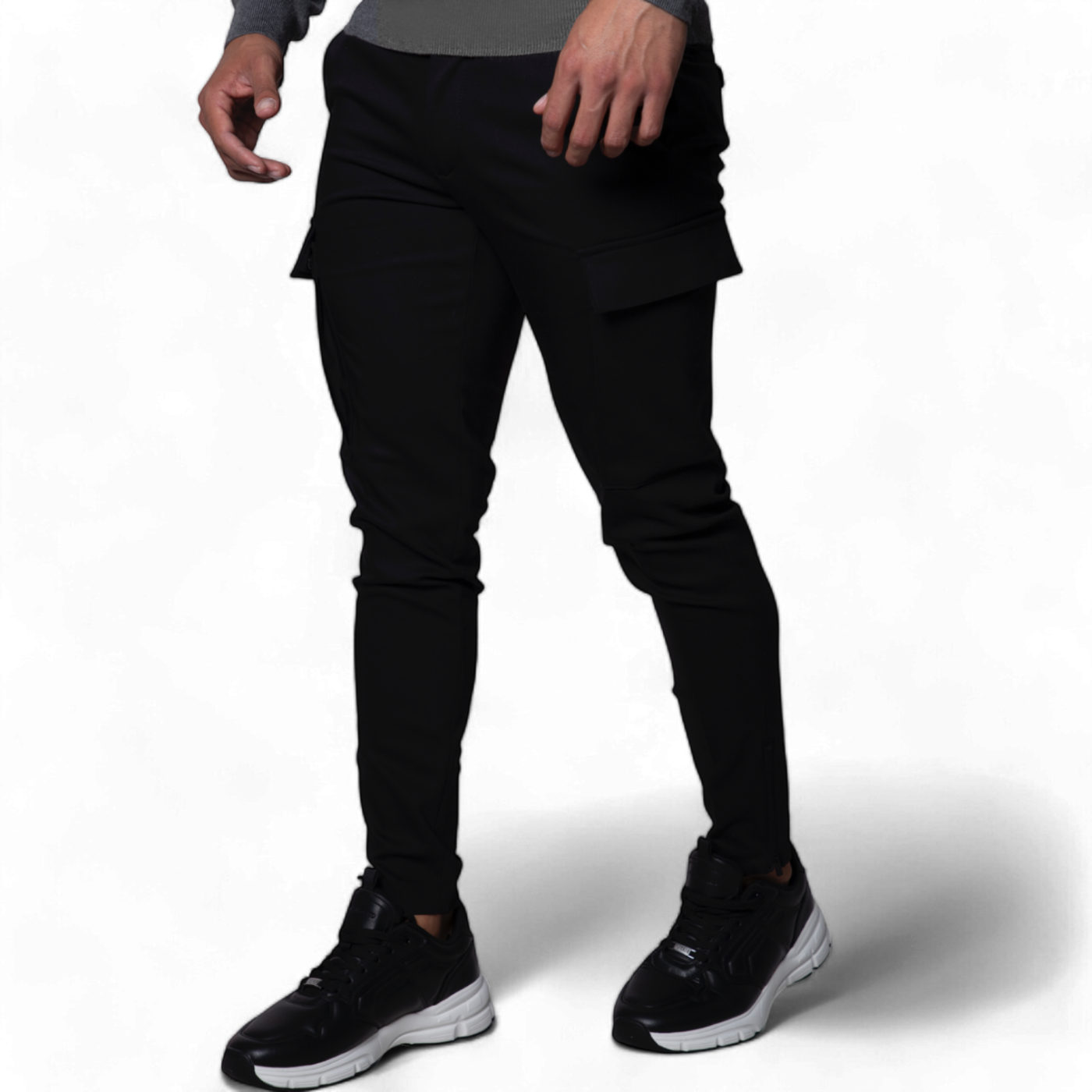 Pantalón Antony Morato Skinny Fit BJORN Negro Con Bajo Cremallera