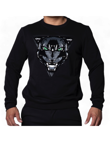 Sudadera Antony Morato Negra Slim Fit Con Pantera Antony Morato | Sudaderas  - Estilo urbano premium