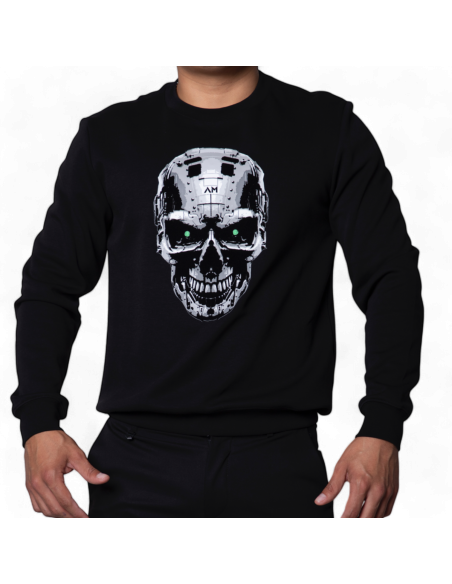 Sudadera Antony Morato Negra Slim Fit Con Calabera de Cyborg Antony Morato | Sudaderas  - Estilo urbano premium