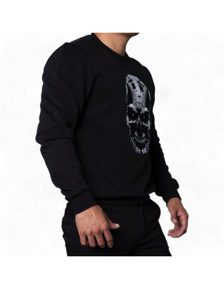 Sudadera Antony Morato Negra Slim Fit Con Calabera de Cyborg Antony Morato | Sudaderas  - Estilo urbano premium