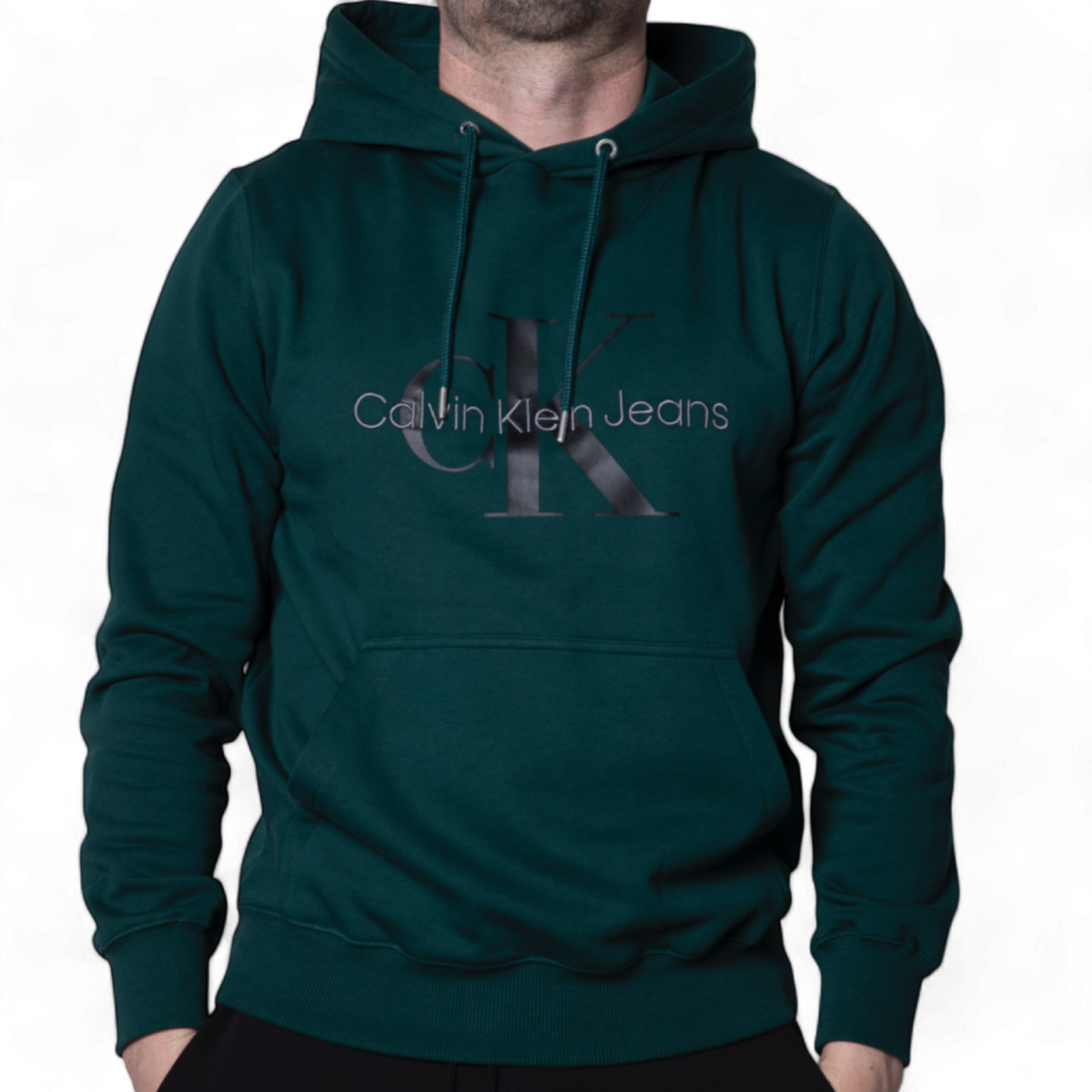 Sudadera Con Capucha Calvin Klein Verde Oscuro Monologo