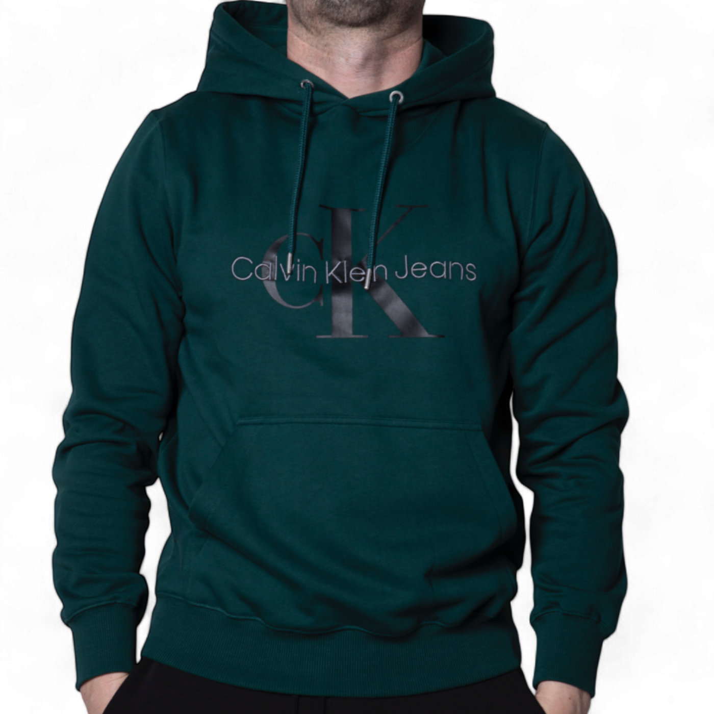 Sudadera Con Capucha Calvin Klein Verde Oscuro Monologo