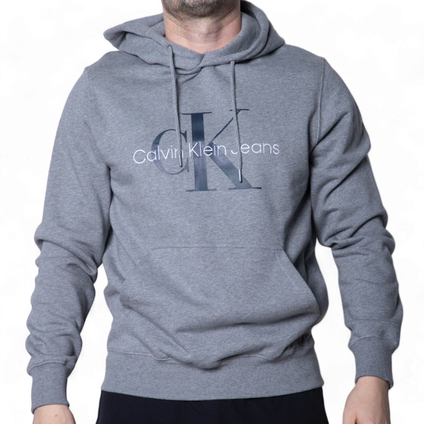 Sudadera Con Capucha Calvin Klein Gris con Monologo