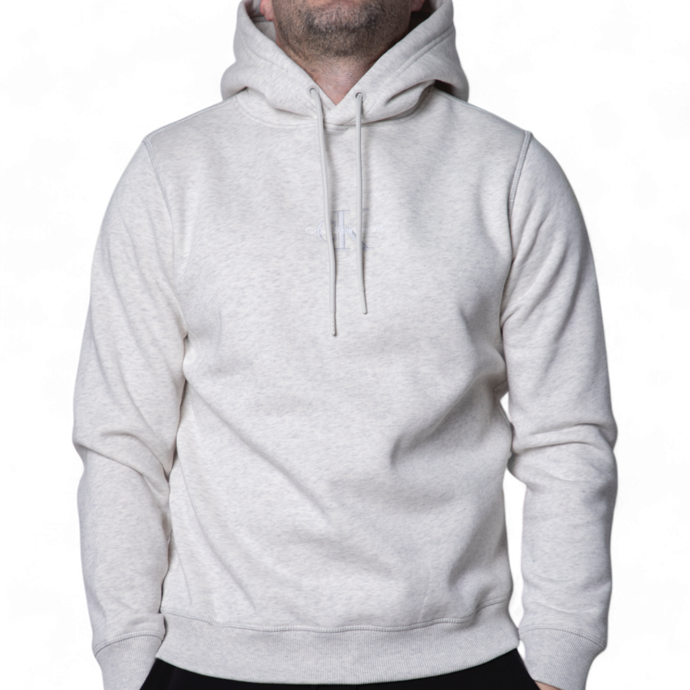 Sudadera con Capucha Calvin Klein Gris y Monograma