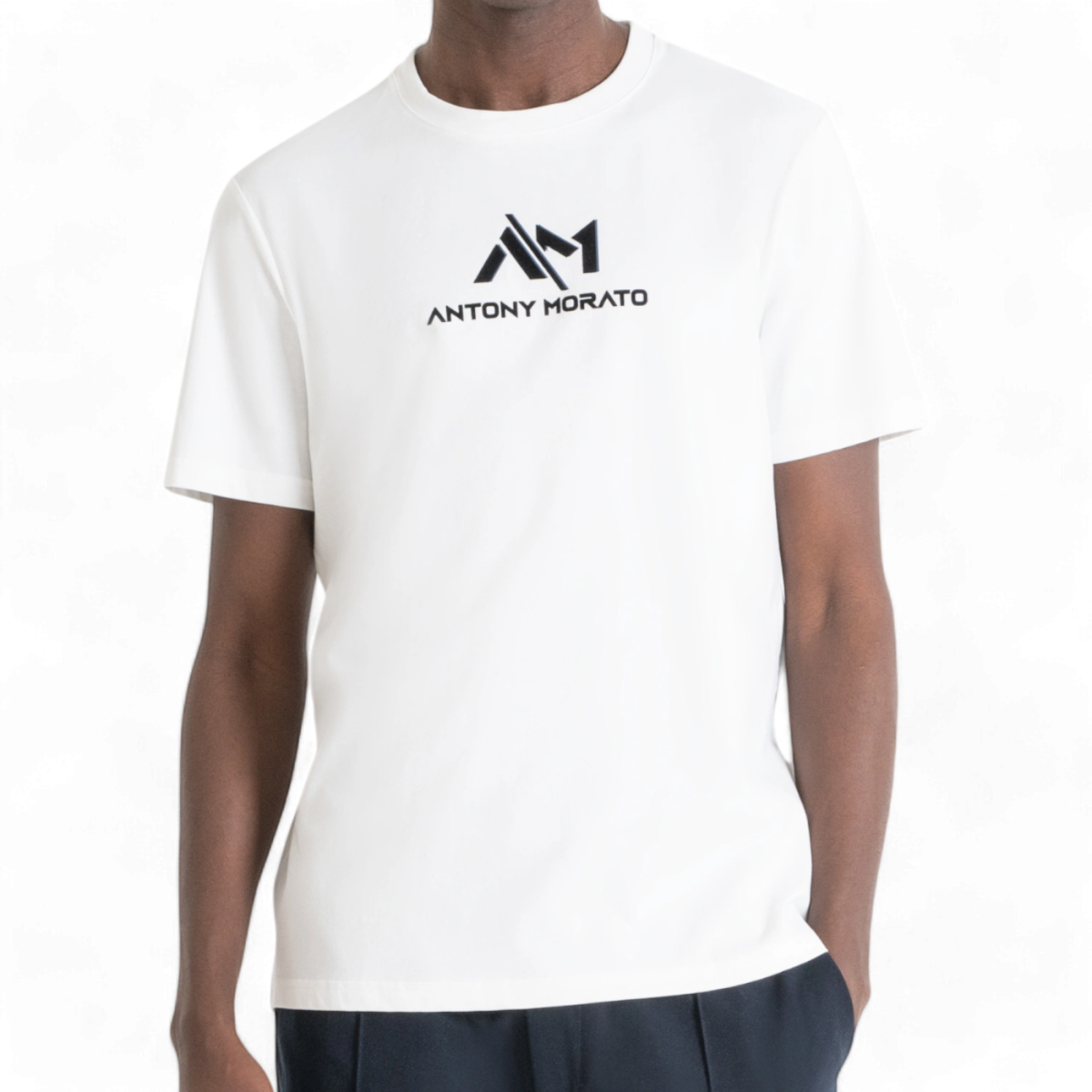 Camiseta Antony Morato Blanca Regular Fit con logotipo