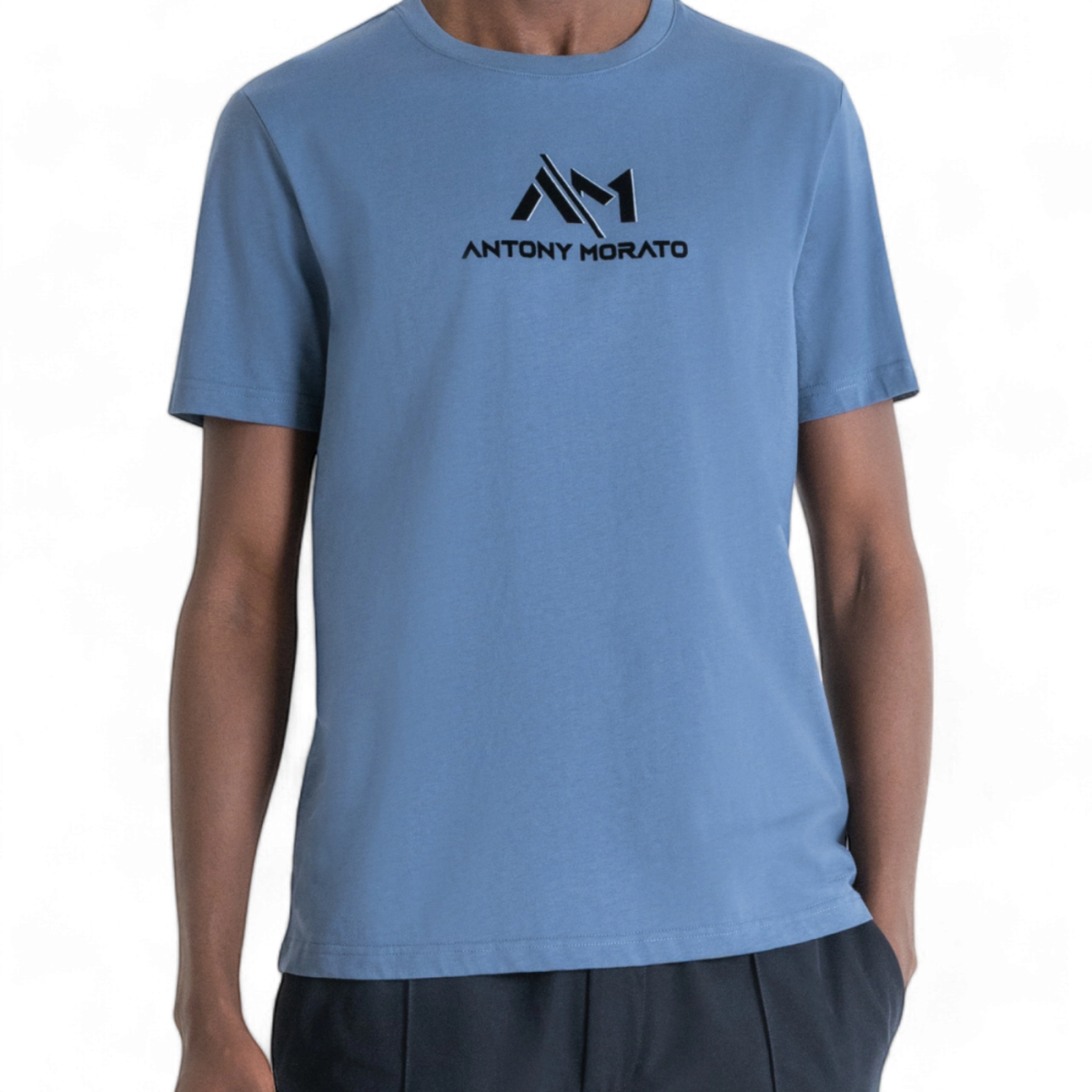 Camiseta Antony Morato Azul Regular Fit con logotipo