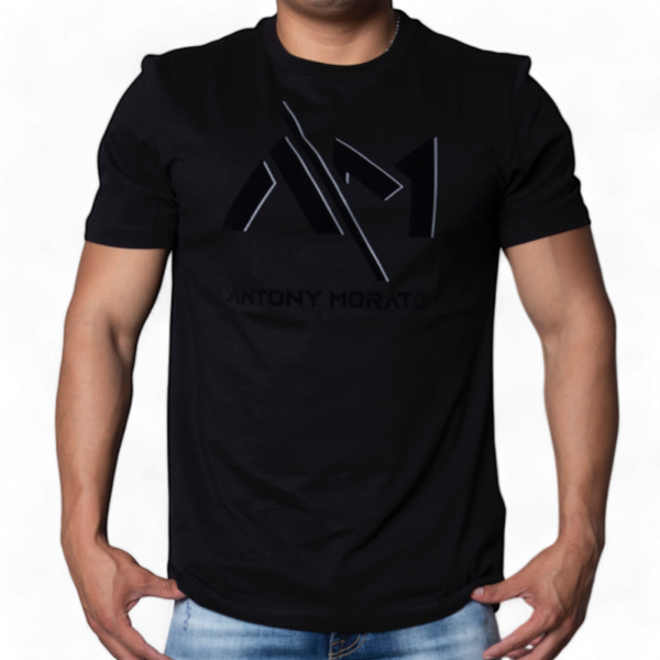Camiseta Antony Morato Negra Regula Fit con Logo Estampado Camiseta Antony Morato Negra Regula Fit con Logo Estampado