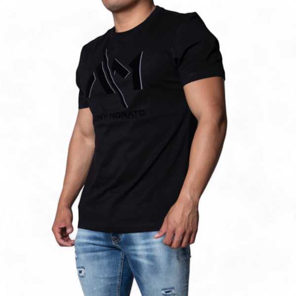 Camiseta Antony Morato Negra Regula Fit con Logo Estampado