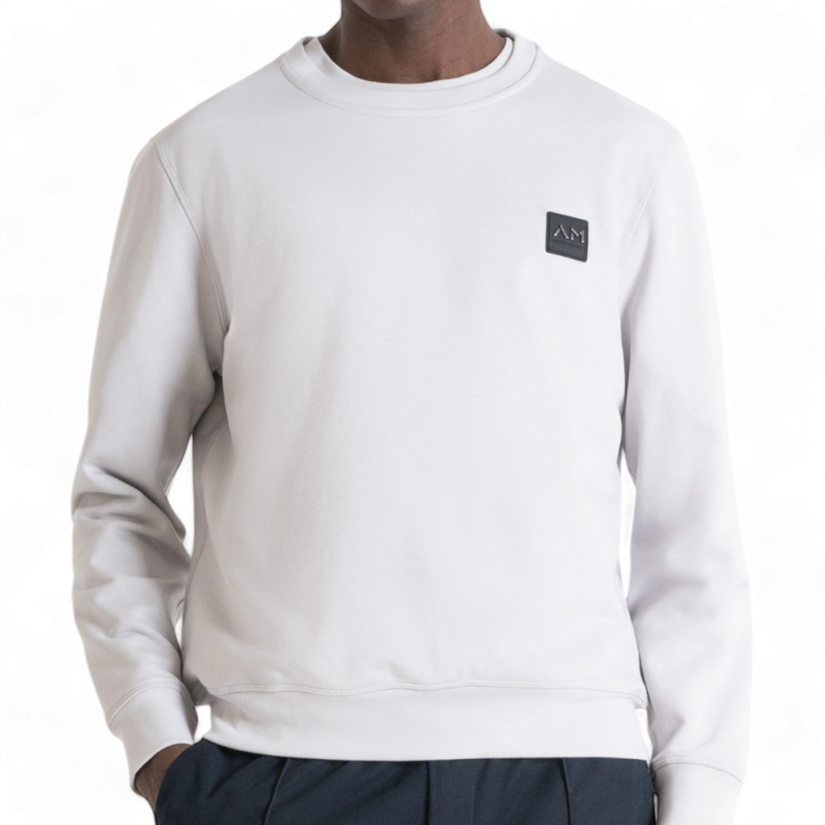 Sudadera Antony Morato Blanco Hielo con Logo Metalizado