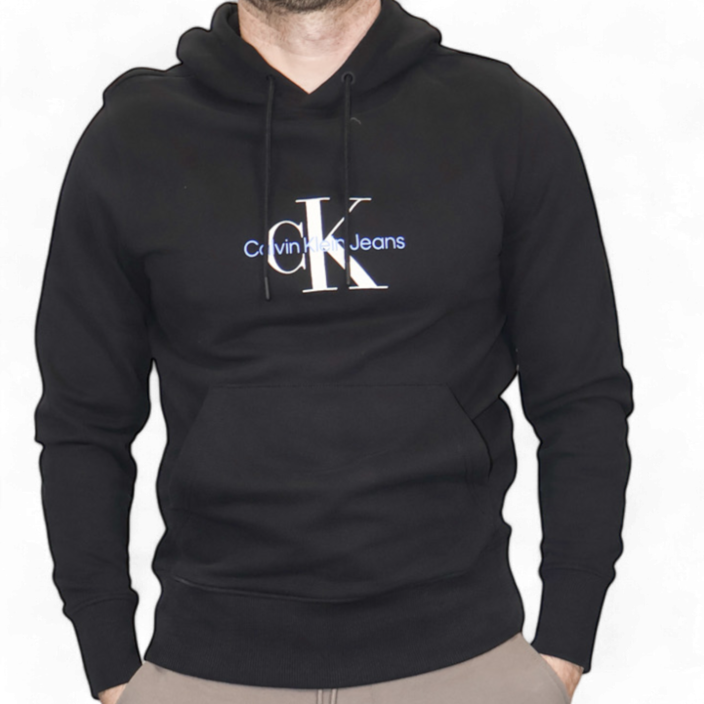 Sudadera Con Capucha Calvin Klein Basica Monologo Negro