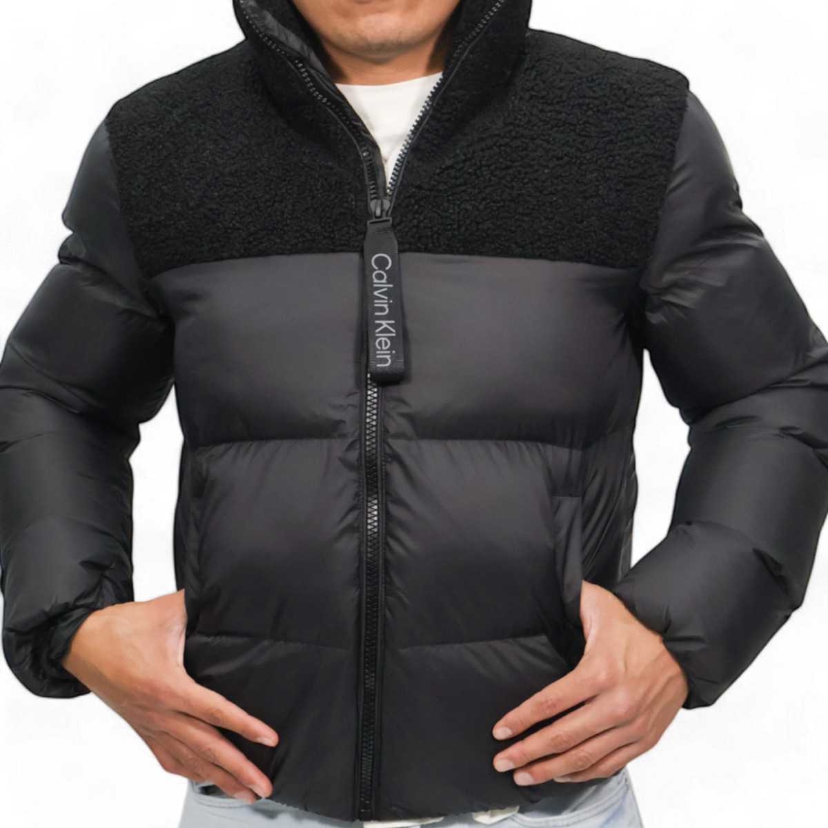 Chaqueta de Plumas Calvin Klein Sherpa Negro