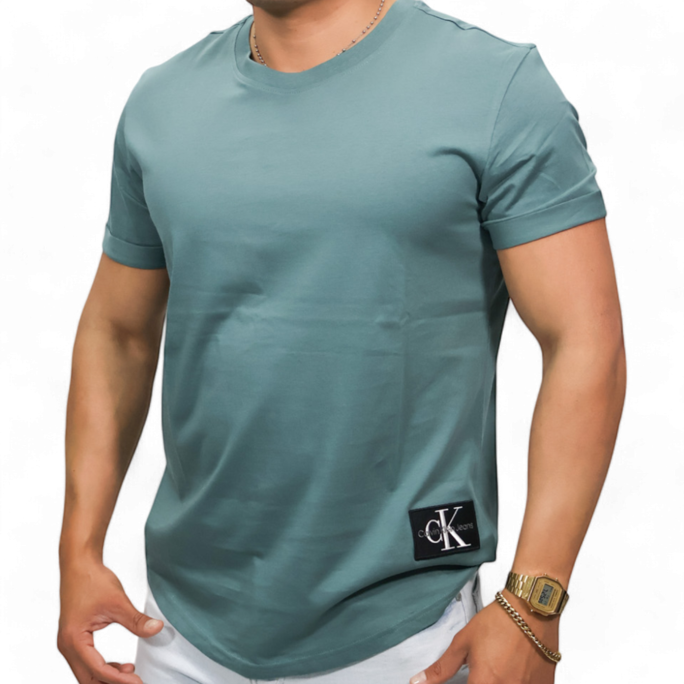 Camiseta Calvin Klein Badge Verde