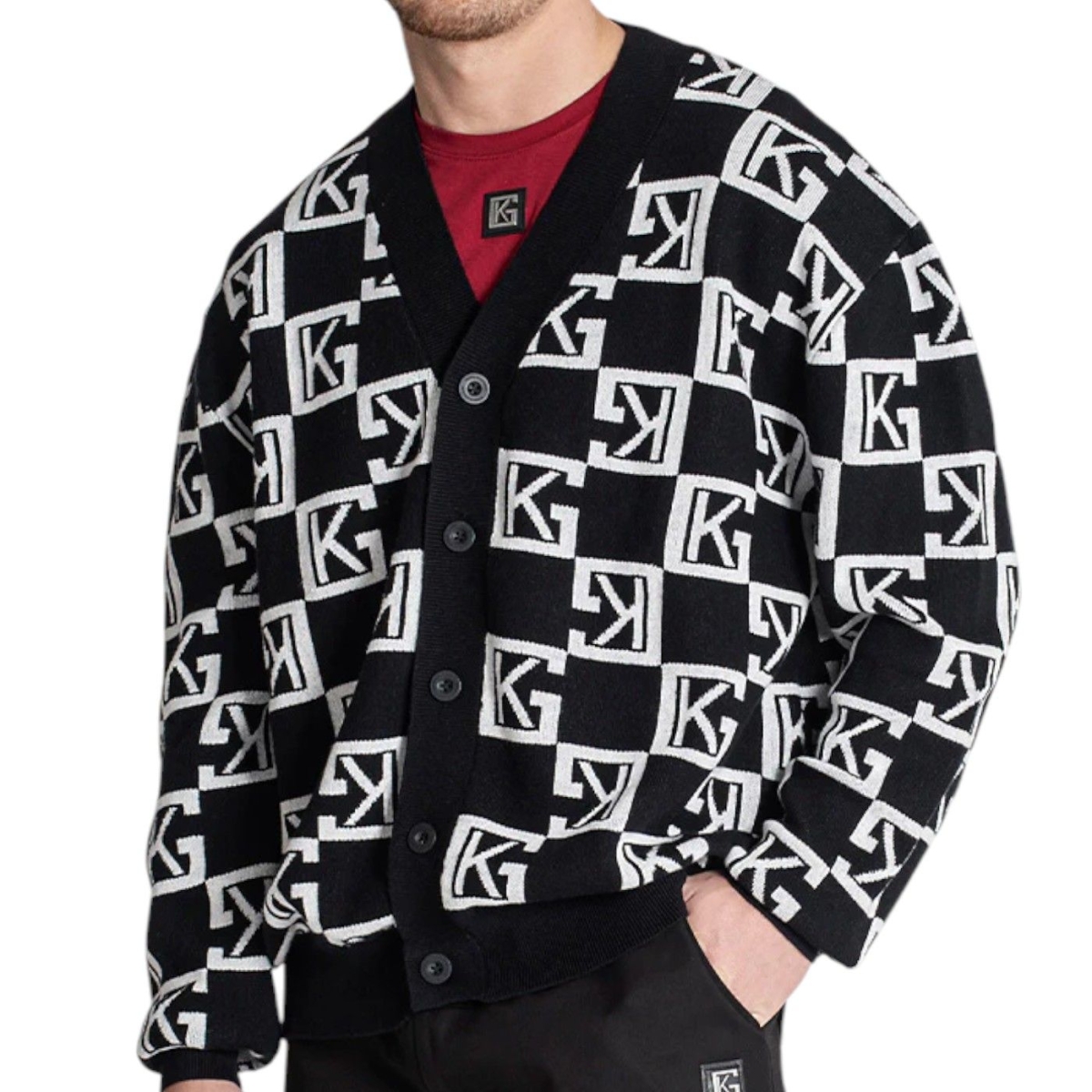 Sudadera Cardigan Gianni Kavanagh Clona Logo GK Negro