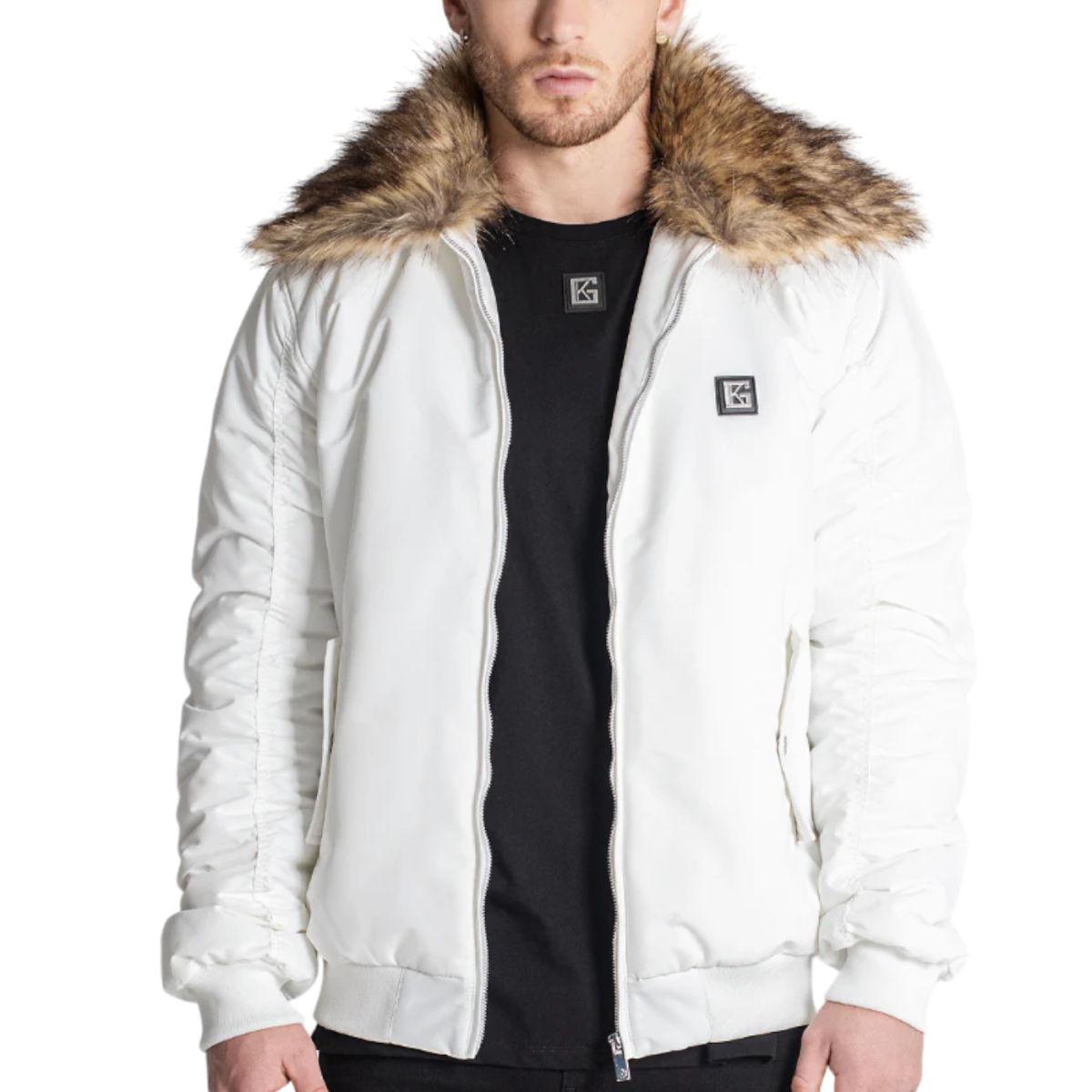 Chaqueta Bomber Gianni Kavanagh Cuello de Pelo Blanco