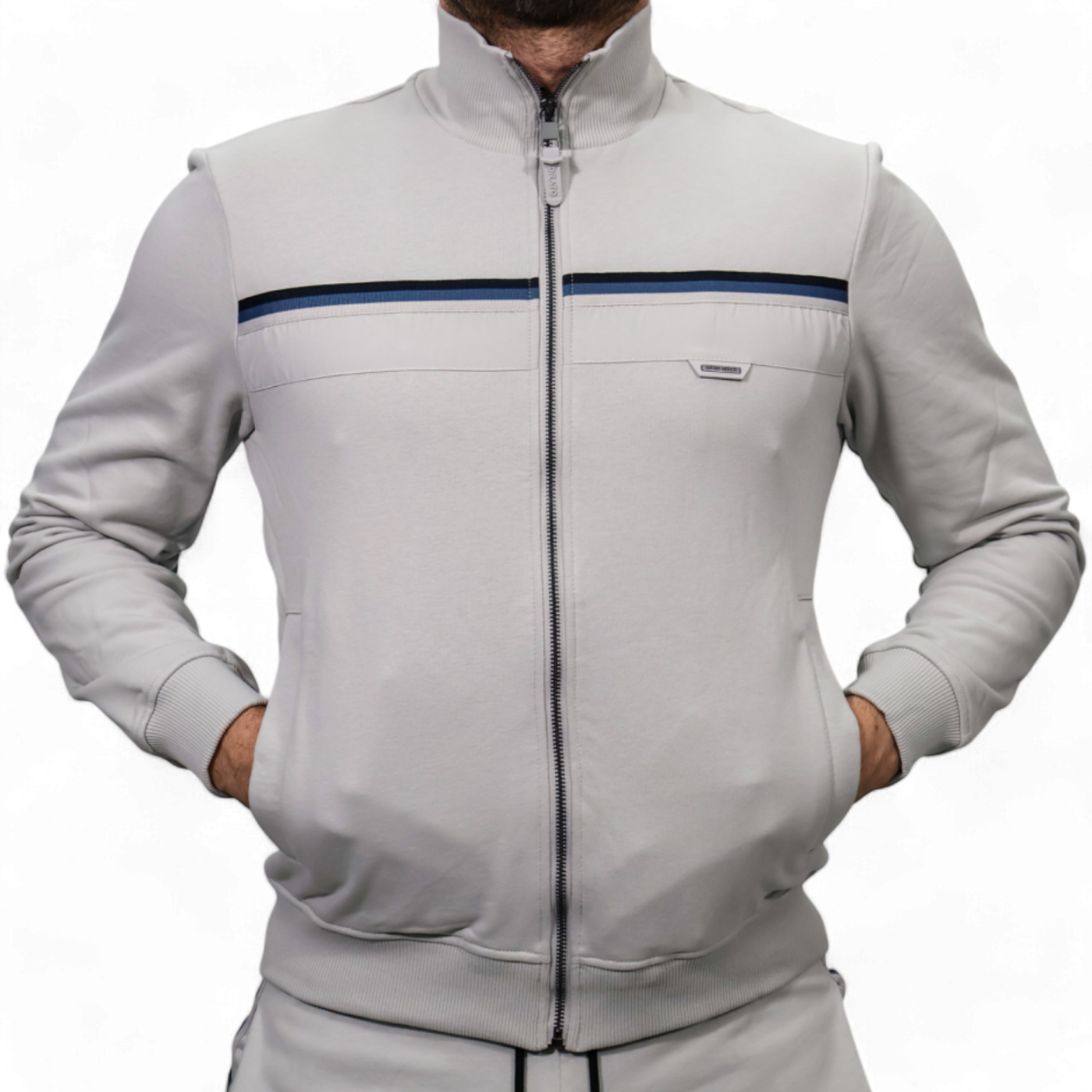 Sudadera con Cremallera Antony Morato Blanco Hielo Regular Fit