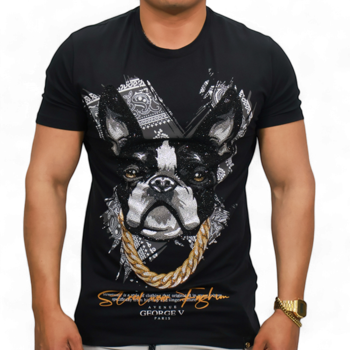 Camiseta George V Paris Chainz Negra