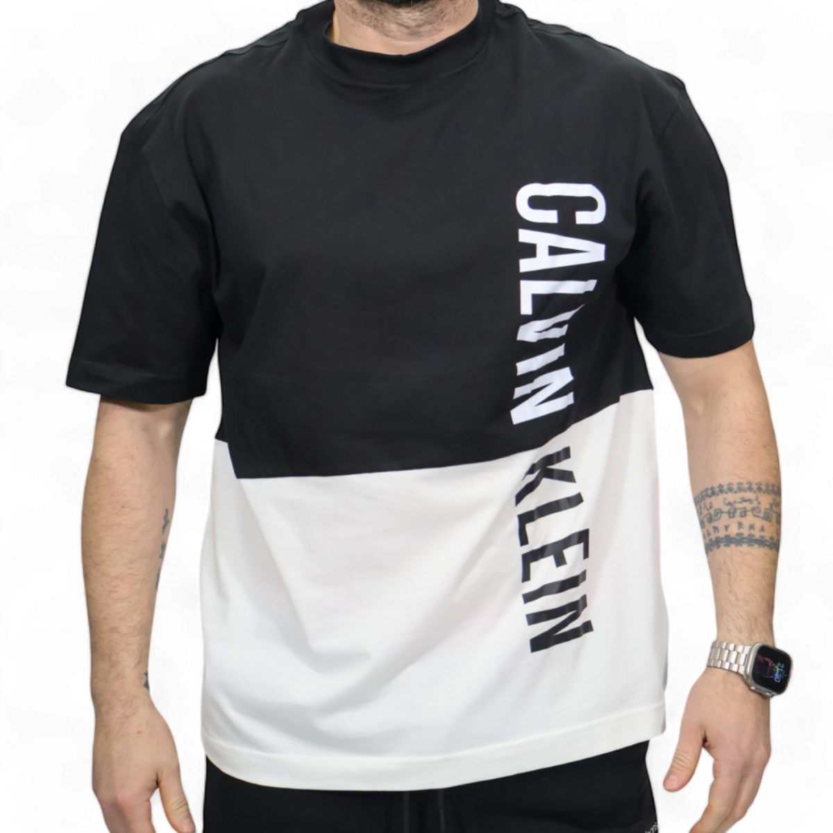 Camiseta Calvin Klein Bloque Bi-Color Negro