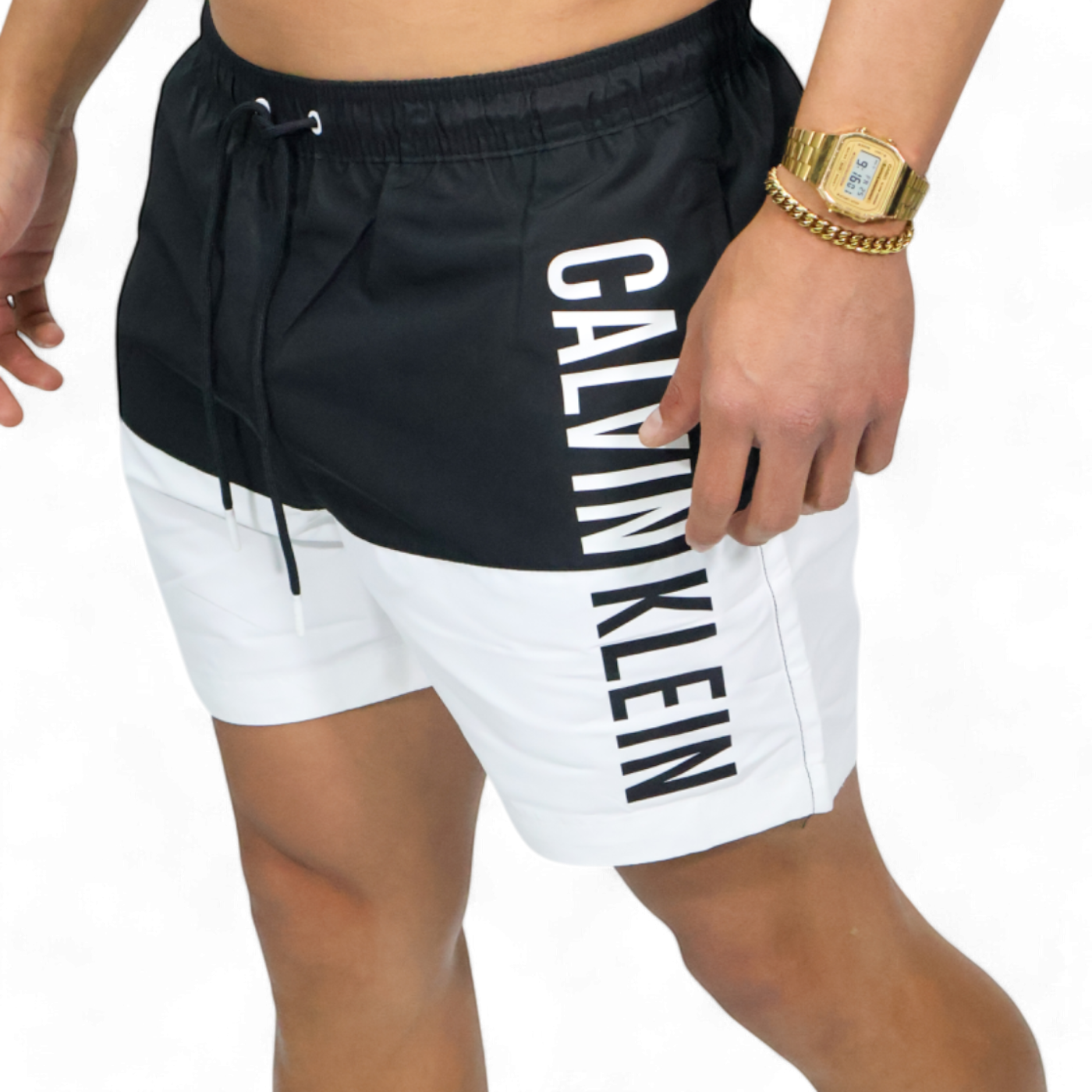 Bañador Calvin Klein Drawstring Block Negro