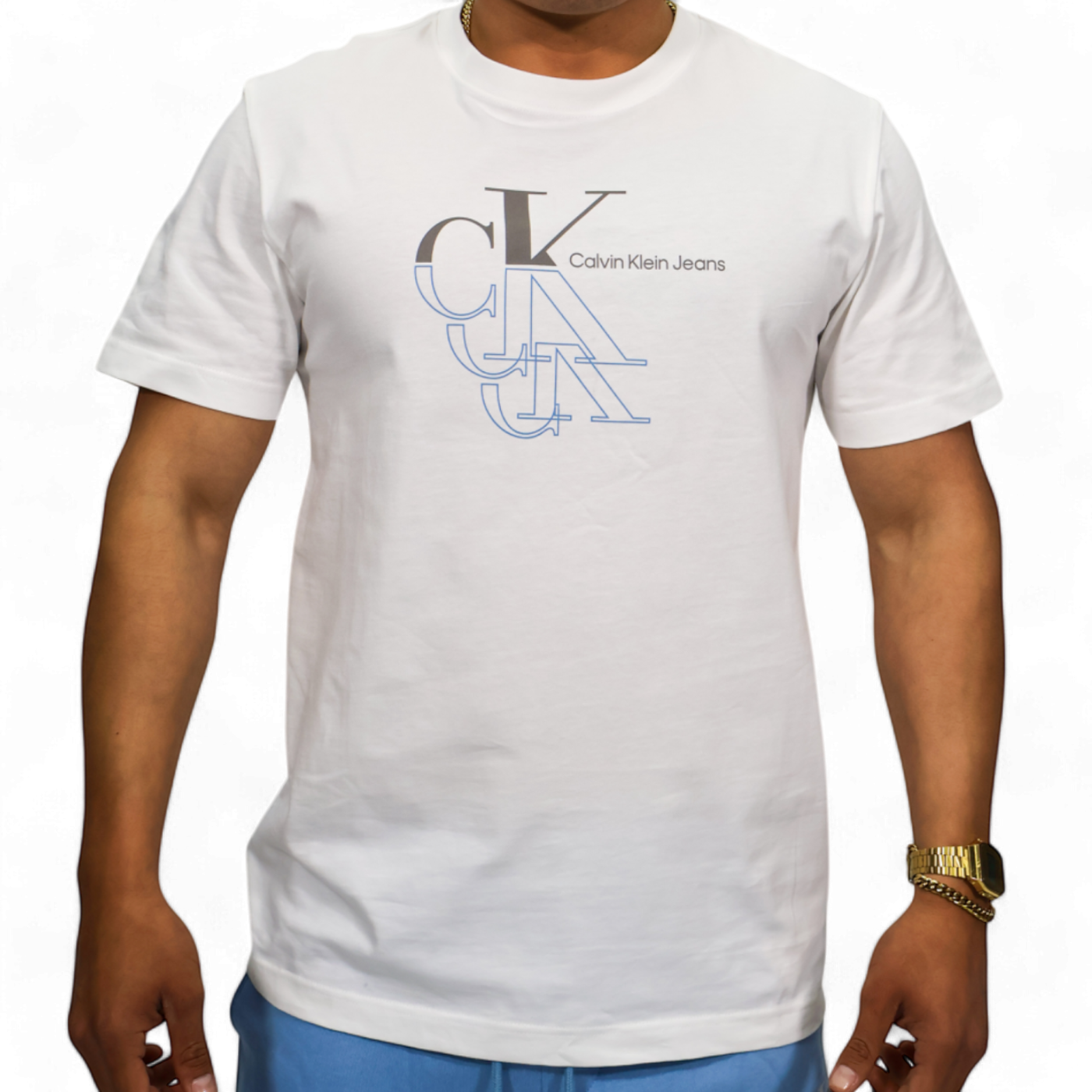 Camiseta Calvin Klein Monogrma Basic 3D Blanco