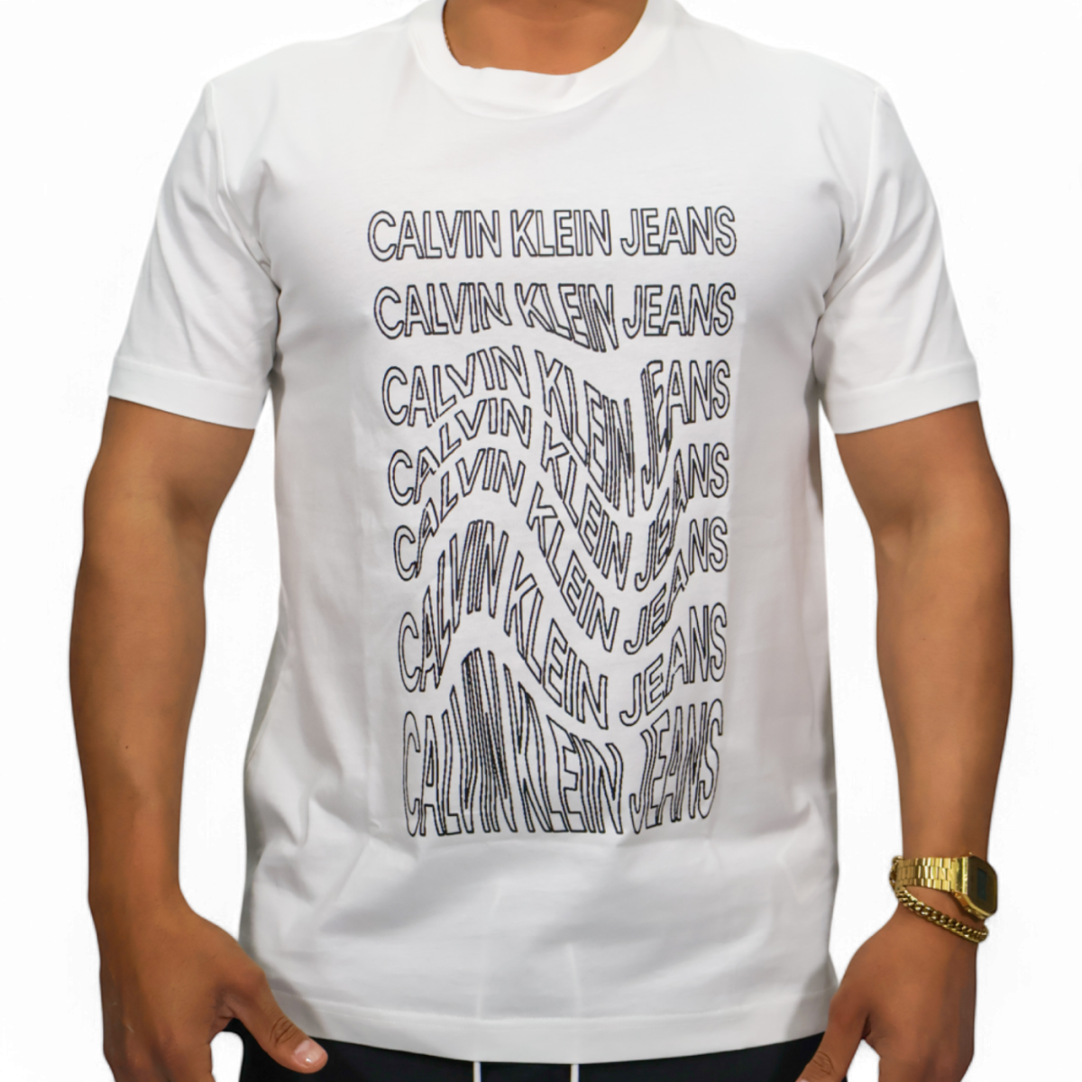 Camiseta Calvin Klein Multilogo 3D New Blanco