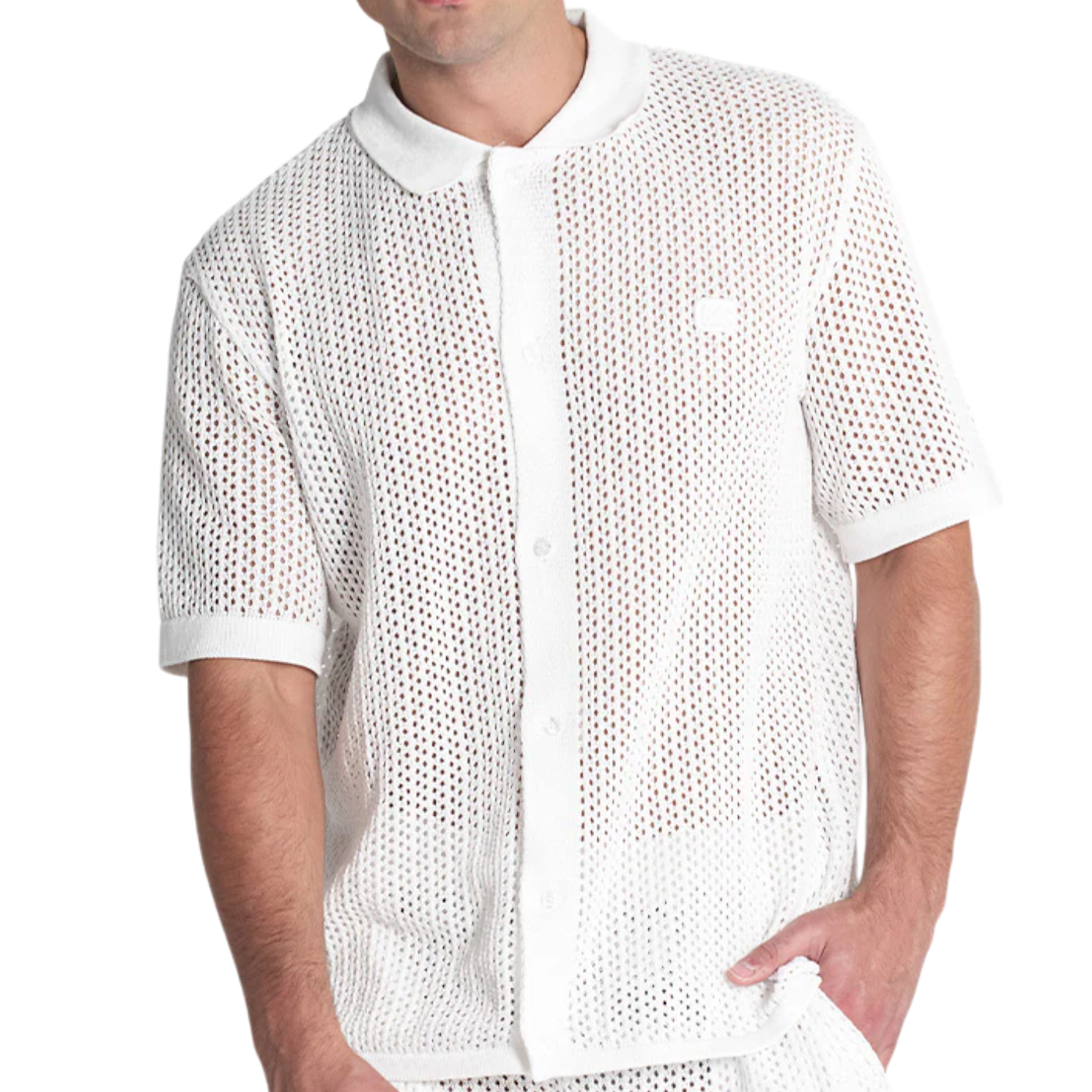 Camisa Gianni Kavanagh Crochet Azulik Blanca