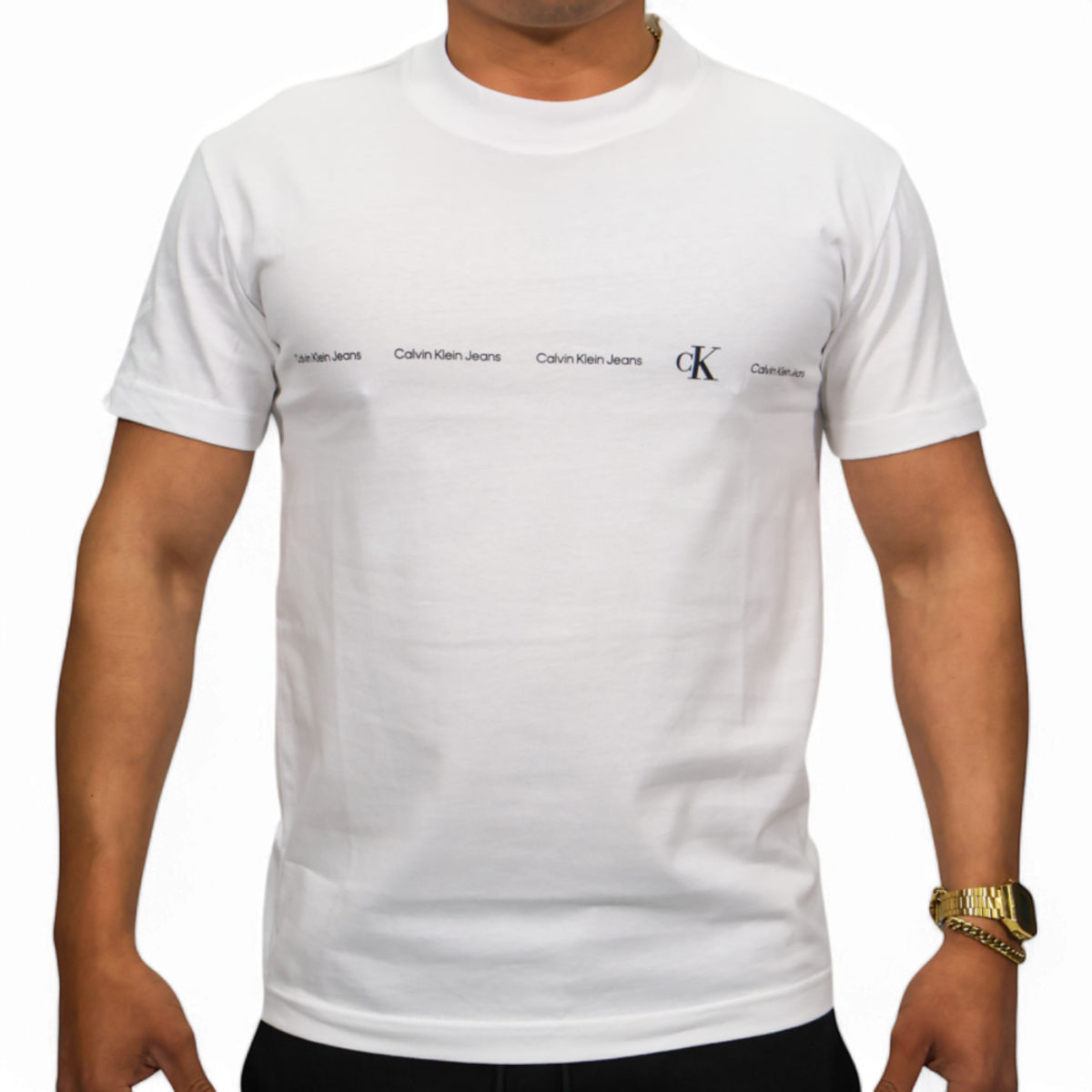 Camiseta Calvin Klein con Logo Frontal Blanco