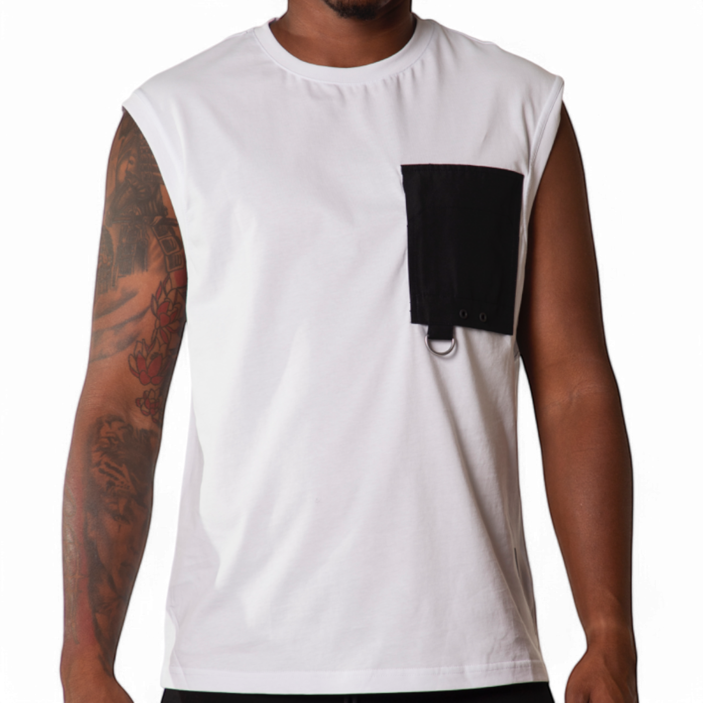 Camiseta Antony Morato Sin Mangas Bolsillo Contraste Blanco Antony Morato | Conjuntos Cortos Hombre  - Estilo urbano premium Camiseta Antony Morato Sin Mangas Bolsillo Contraste Blanco Antony Morato | Conjuntos Cortos Hombre  - Estilo urbano premium
