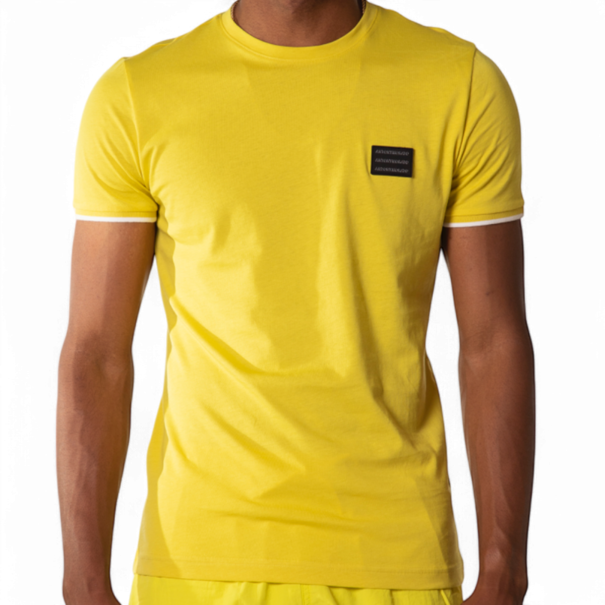 Camiseta Antony Morato Slim Fit Parche Logotipo Amarillo