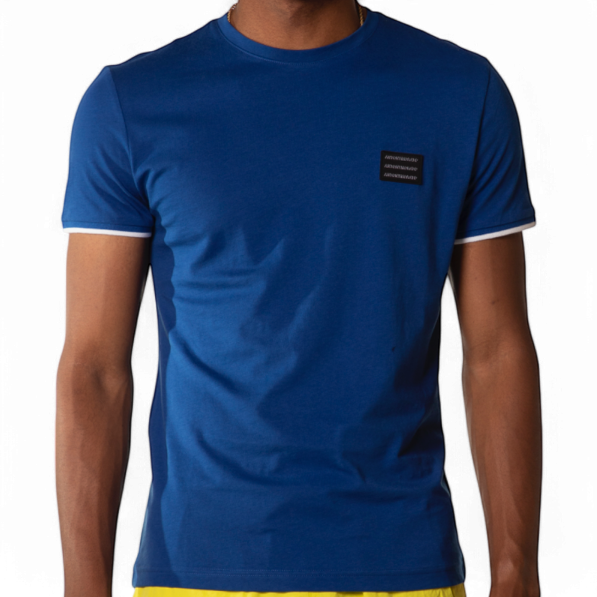 Camiseta Antony Morato Slim Fit Parche Logotipo Azul