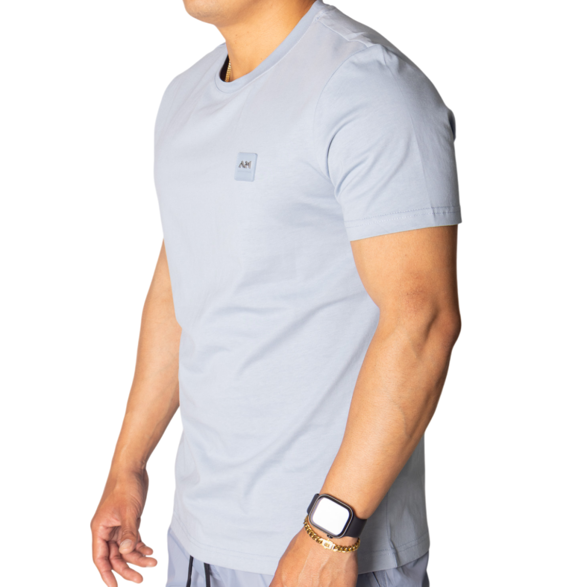 Camiseta Antony Morato Azul Sky Algodon con Logo Metalico Azul Antony Morato | Camisetas  - Estilo urbano premium 2