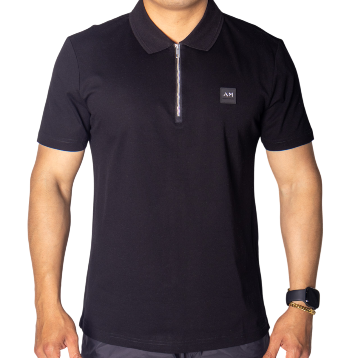 Polo Antony Morato Fit Negro con Metal Badge Negro Antony Morato | Camisas y Polos  - Estilo urbano premium