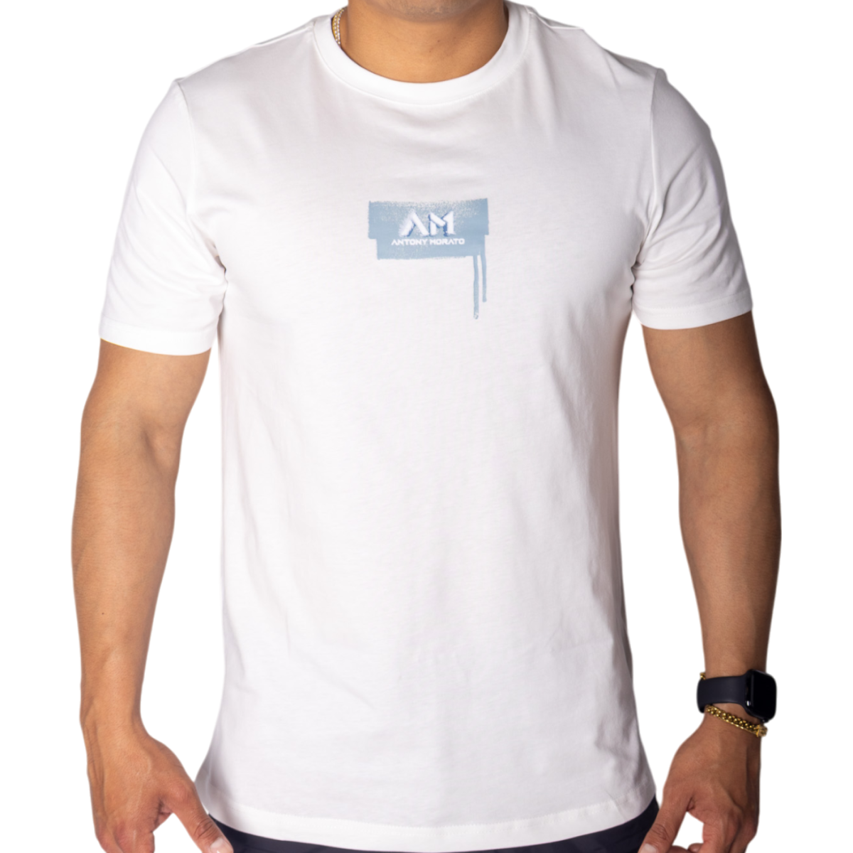 Camiseta Antony Morato de Punto Algodon Blanco con Logo Azul Antony Morato | Camisetas  - Estilo urbano premium