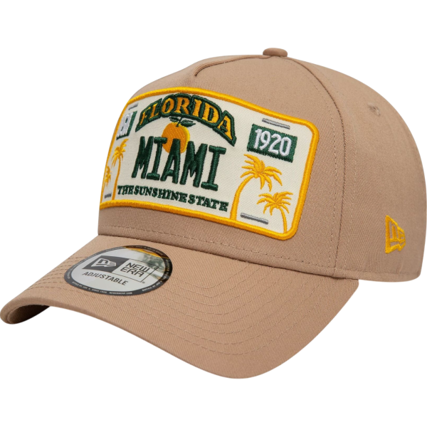 Gorra New Era Miami License Plate 9FORTY Beige