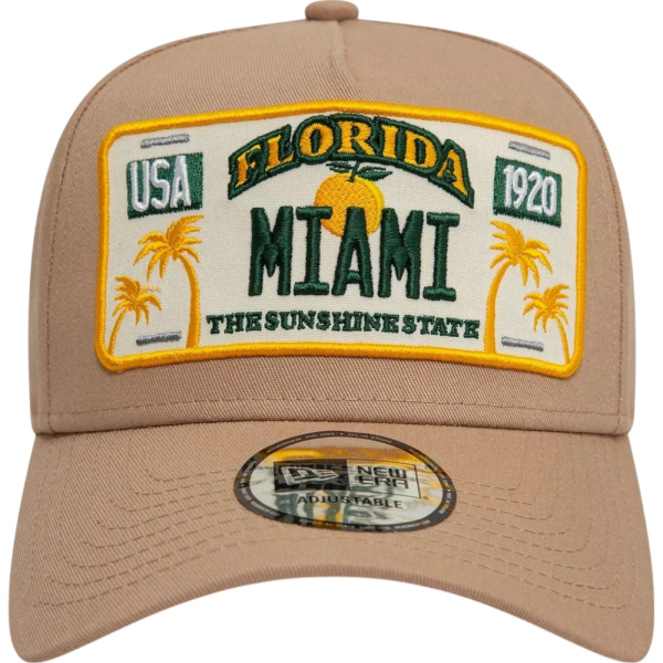 Gorra New Era Miami License Plate 9FORTY Beige