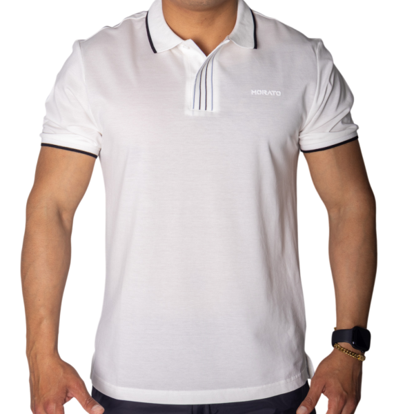 Polo Antony Morato de Piqué Algodon Blanco con Lineas Polo Antony Morato de Piqué Algodon Blanco con Lineas