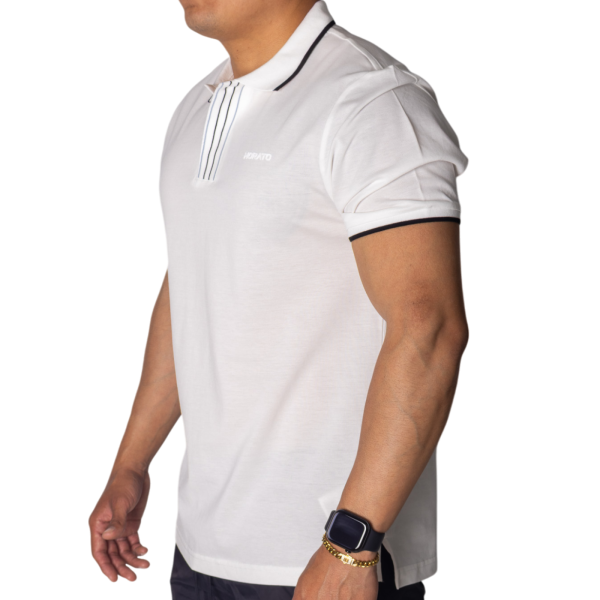 Polo Antony Morato de Piqué Algodon Blanco con Lineas